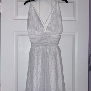 New Lucy in the Sky Marguerite Dress, Size: Medium, Color: White and Silver